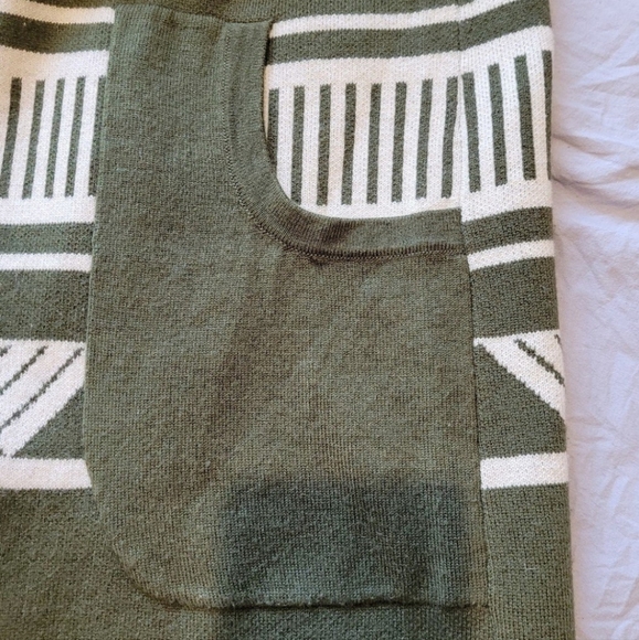 Pixley Wool Blend Olive and Cream Cardigan Womens Size Med. - Picture 5 of 8